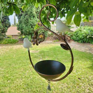 25.5" H, Solar Duo Goldfinch Bird Feeder Garden Decor Home Decor